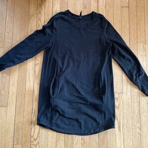 Athleta Coaster Luxe Sweatshirt Dress~L~Black